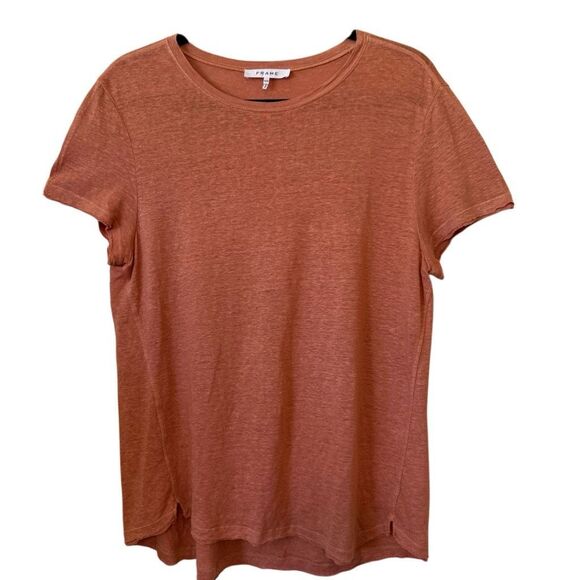 Frame Terracotta Organic Linen Short Sleeve Top Sz M Sustainable, Casual - Picture 1 of 10